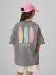mini: Dziewczęcy t-shirt z nadrukiem 4F 4FJRSS26TTSHF3980 - szary (4)