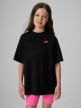  4F JUNIOR Dziewczęcy tshirt bez nadruku 4F 4FJRSS26TTSHF3984  czarny Czarny