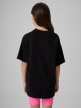 mini: Dziewczęcy t-shirt bez nadruku 4F 4FJRSS26TTSHF3984 - czarny (4)