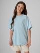  4F JUNIOR Dziewczęcy tshirt bez nadruku 4F 4FJRSS26TTSHF3984  niebieski Niebieski