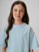mini: Dziewczęcy t-shirt bez nadruku 4F 4FJRSS26TTSHF3984 - niebieski (3)