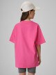 mini: Dziewczęcy t-shirt bez nadruku 4F 4FJRSS26TTSHF3984 - różowy (4)
