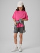mini: Dziewczęcy t-shirt bez nadruku 4F 4FJRSS26TTSHF3984 - różowy (2)