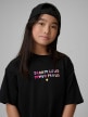 mini: Dziewczęcy t-shirt z nadrukiem 4F 4FJRSS26TTSHF4137 - czarny (4)