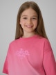 mini: Dziewczęcy t-shirt z nadrukiem 4F 4FJRSS26TTSHF4186 - różowy (3)