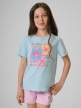 mini: Dziewczęcy t-shirt z nadrukiem 4F 4FJRSS26TTSHF4418 - niebieski (1)