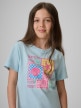 mini: Dziewczęcy t-shirt z nadrukiem 4F 4FJRSS26TTSHF4418 - niebieski (3)