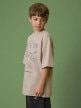 mini: Chłopięcy t-shirt z nadrukiem 4F 4FJRSS26TTSHM3697 - beżowy (3)