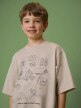 mini: Chłopięcy t-shirt z nadrukiem 4F 4FJRSS26TTSHM3697 - beżowy (4)