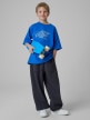 mini: Chłopięcy t-shirt z nadrukiem 4F 4FJRSS26TTSHM3857 - niebieski (2)