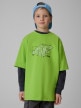  4F JUNIOR Chłopięcy tshirt z nadrukiem 4F 4FJRSS26TTSHM3857  zielony Zielony