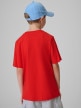 mini: Chłopięcy t-shirt z nadrukiem 4F 4FJRSS26TTSHM3864 - czerwony (4)