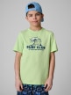 4F JUNIOR Chłopięcy tshirt z nadrukiem 4F 4FJRSS26TTSHM3901  zielony Zielony