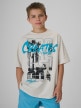  4F JUNIOR Chłopięcy tshirt z nadrukiem 4F 4FJRSS26TTSHM4167  szary Szary