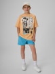 mini: Chłopięcy t-shirt z nadrukiem 4F 4FJRSS26TTSHM4167 - pomarańczowy (2)
