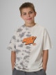  4F JUNIOR Chłopięcy tshirt z nadrukiem 4F 4FJRSS26TTSHM4168  szary Szary