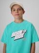 mini: Chłopięcy t-shirt z nadrukiem 4F 4FJRSS26TTSHM4174 - miętowy (3)