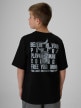  4F JUNIOR Chłopięcy tshirt z nadrukiem 4F 4FJRSS26TTSHM4276  czarny Czarny