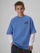mini: Chłopięcy t-shirt z nadrukiem 4F 4FJRSS26TTSHM4277 - denim (1)