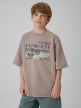 mini: Chłopięcy t-shirt z nadrukiem 4F 4FJRSS26TTSHM4279 - szary (1)