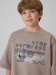 mini: Chłopięcy t-shirt z nadrukiem 4F 4FJRSS26TTSHM4279 - szary (3)