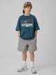 mini: Chłopięcy t-shirt z nadrukiem 4F 4FJRSS26TTSHM4279 - turkusowy (2)