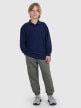 mini: Chłopięcy longsleeve polo 4F 4FJWAW25TLONM483 - granatowy (2)