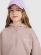 mini: Dziewczęca bluza rozpinana z kapturem 4F 4FJWAW25TSWSF1941 - beżowa (4)