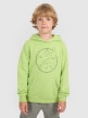  4F JUNIOR Chłopięca bluza nierozpinana z kapturem 4F 4FJWAW25TSWSM1958  zielona Zielony