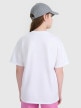 mini: Dziewczęcy t-shirt z nadrukiem oversize 4F 4FJWAW25TTSHF2387 - biały (4)