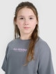 mini: Dziewczęcy t-shirt z nadrukiem oversize 4F 4FJWAW25TTSHF2387 - szary (3)