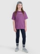 mini: Dziewczęcy t-shirt z nadrukiem oversize 4F 4FJWAW25TTSHF2387 - fioletowy (2)