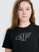 mini: Dziewczęcy t-shirt z nadrukiem 4F 4FJWAW25TTSHF2388 - czarny (3)