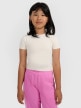 mini: Dziewczęcy crop top 4F 4FJWAW25TTSHF2393 - biały (1)