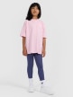 mini: Dziewczęcy t-shirt oversize z nadrukiem 4F 4FJWAW25TTSHF2394 - różowy (5)