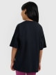 mini: Dziewczęcy t-shirt oversize z nadrukiem 4F 4FJWAW25TTSHF2395 - czarny (6)