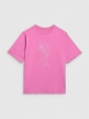 mini: Dziewczęcy t-shirt oversize z nadrukiem 4F 4FJWAW25TTSHF2395 - różowy (7)