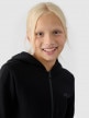 mini: Dziewczęca bluza dresowa rozpinana z kapturem 4F 4FJWMM00TSWSF1315 - czarna (3)