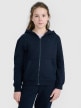  4F JUNIOR Dziewczęca bluza dresowa rozpinana z kapturem 4F 4FJWMM00TSWSF1861  granatowa Granatowy