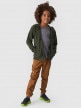  4F JUNIOR Chłopięca bluza dresowa rozpinana z kapturem 4F 4FJWMM00TSWSM1295  khaki Khaki