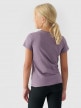 mini: Dziewczęcy t-shirt basic 4F 4FJWMM00TTSHF1658 - fioletowy (4)