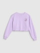 mini: Dziewczęca bluza dresowa bez kaptura nierozpinana 4F 4FJWSS25TSWSF1504 - fioletowa (5)