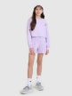 mini: Dziewczęca bluza dresowa bez kaptura nierozpinana 4F 4FJWSS25TSWSF1504 - fioletowa (3)