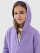 mini: Dziewczęca bluza dresowa rozpinana z kapturem 4F 4FJWSS25TSWSF1706 - fioletowa (2)