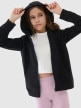 mini: Dziewczęca bluza dresowa rozpinana z kapturem 4F 4FJWSS25TSWSF1706 - czarna (2)