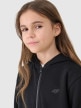 mini: Dziewczęca bluza dresowa rozpinana z kapturem 4F 4FJWSS25TSWSF1706 - czarna (4)