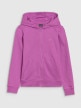 mini: Dziewczęca bluza dresowa rozpinana z kapturem 4F 4FJWSS25TSWSF1706 - fioletowa (6)