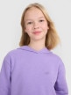 mini: Dziewczęca bluza dresowa nierozpinana z kapturem 4F 4FJWSS25TSWSF1707 - fioletowa (2)