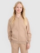 mini: Dziewczęca bluza dresowa z kapturem rozpinana 4F 4FJWSS25TSWSF1853 - beżowa (3)