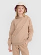  4F JUNIOR Dziewczęca bluza dresowa nierozpinana bez kaptura 4F 4FJWSS25TSWSF1854  beżowa Beżowy